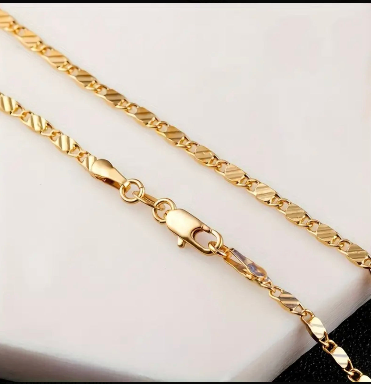 1pc 16 pouces pouces Collier chaîne clavicule en or de luxe à la mode, largeur 2 mm, collier chaîne plate, cadeau de bijoux délicat, femme et/ou homme.
