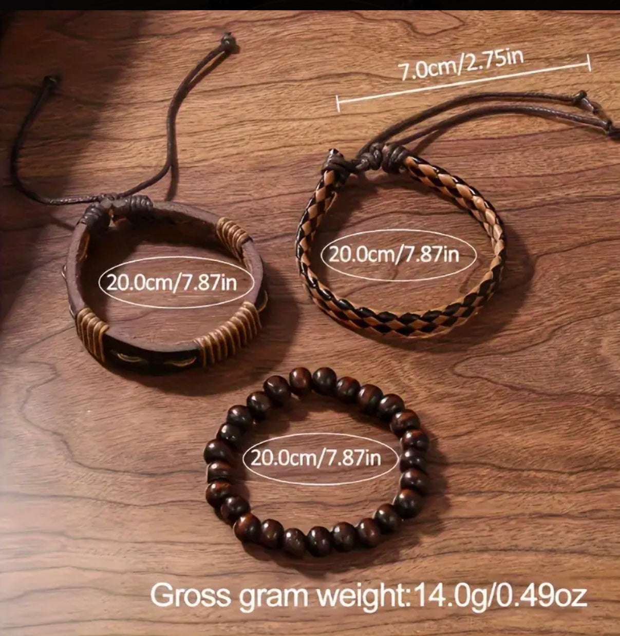 Ensemble de bracelets en cuir multicouches - Bracelets en cuir PU décontractés pour hommes