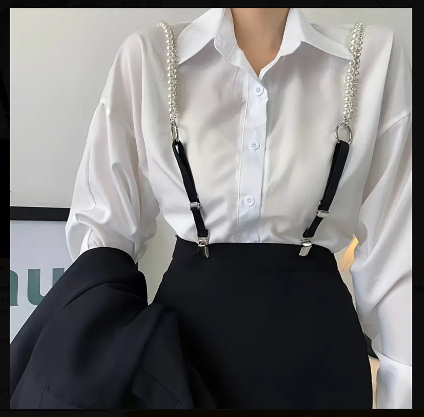 Élégants porte-jarretelles en élasthanne pour femmes avec détails en strass, design en tissu micro-élastique en forme de Y avec attaches métalliques ajustables, chaîne décorative en perle, polyvalent pour sorties décontractées, mariages, festivals, soirée
