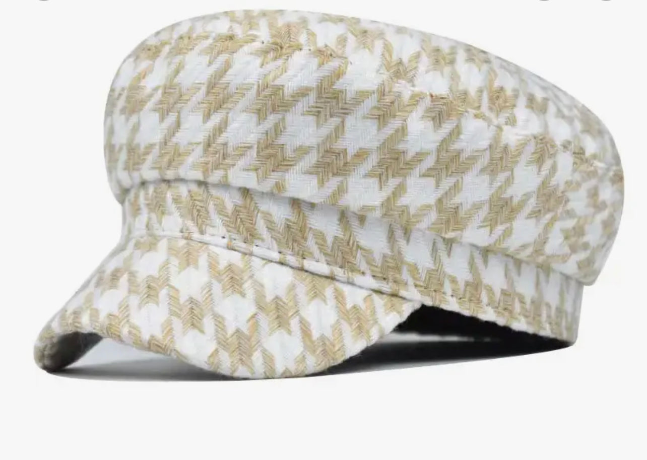Casquette Newsboy Pied-de-poule pour Femmes Chapeaux Militaires Élégants Respirants Chapeaux de Peintre