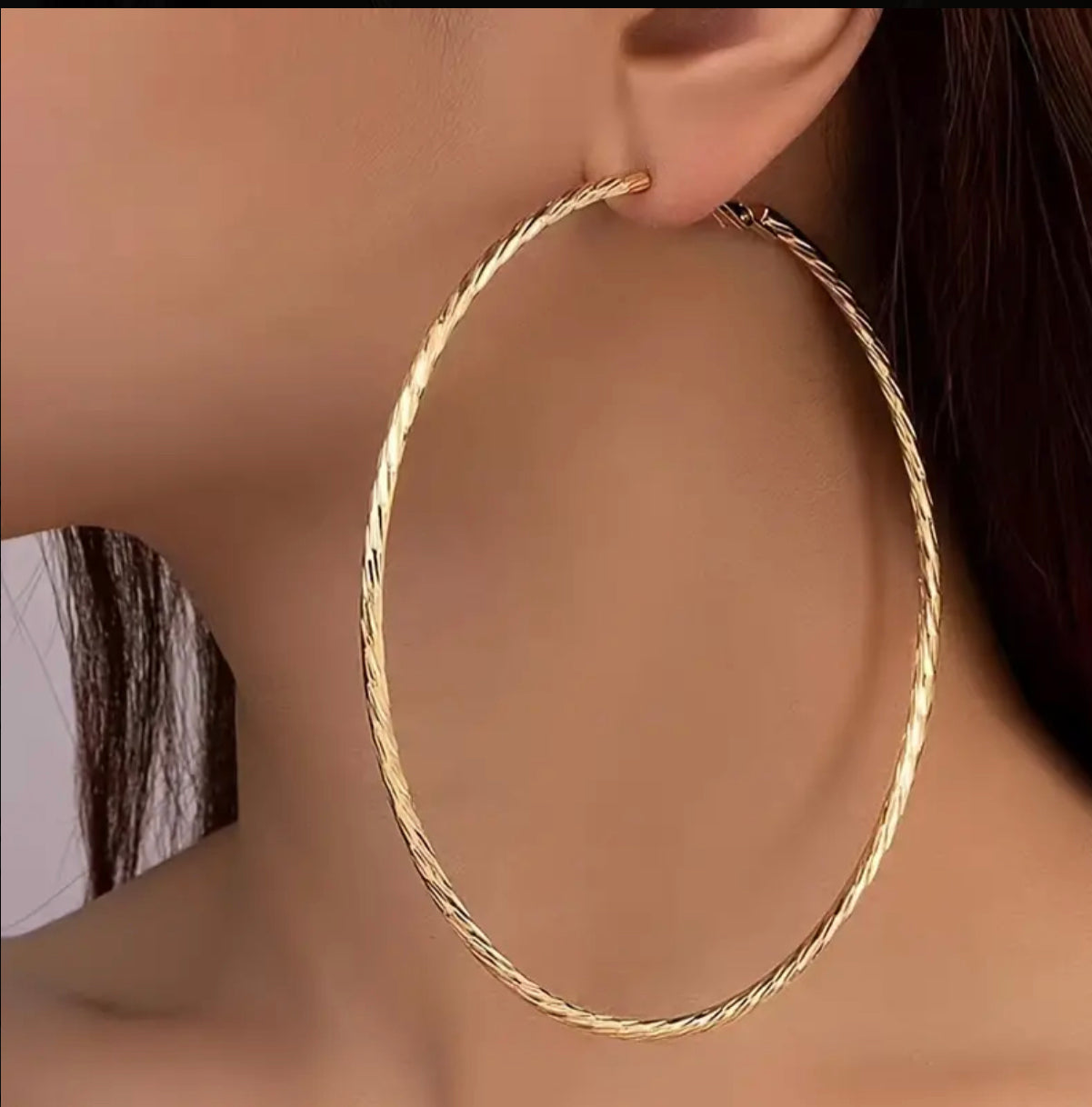 Grands Boucles d'Oreilles Créoles à Motif Gravé Audacieux - Design Géométrique Vintage & Sexy, Tiges en Acier Inoxydable, Parfaites pour le Quotidien, les Vacances, les Rendez-vous & les Voyages