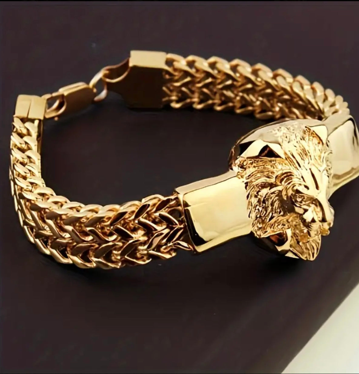 Bracelet chaîne en acier inoxydable à la mode, bracelet tête de lion pour homme, bijoux de motard pour fête, cadeau de fête des pères