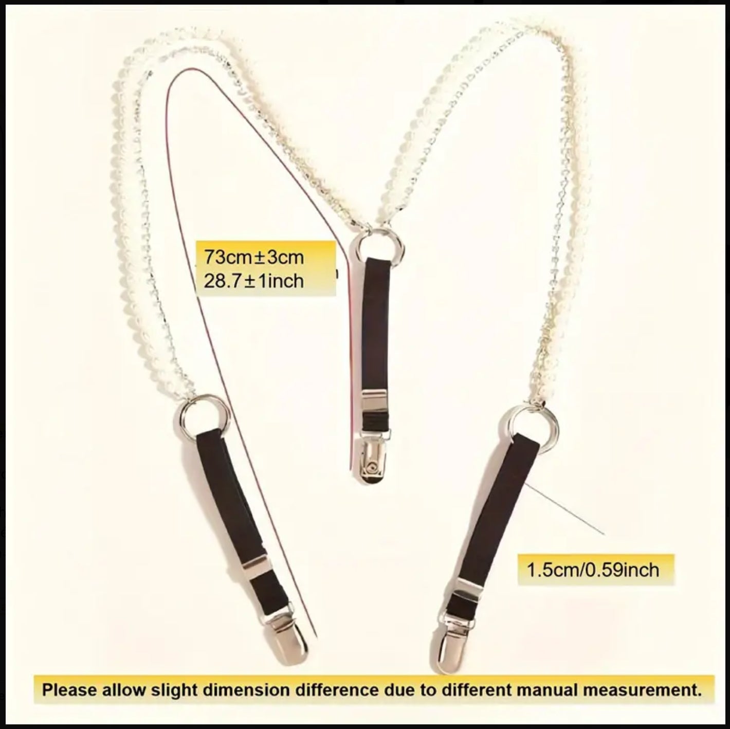 Élégants porte-jarretelles en élasthanne pour femmes avec détails en strass, design en tissu micro-élastique en forme de Y avec attaches métalliques ajustables, chaîne décorative en perle, polyvalent pour sorties décontractées, mariages, festivals, soirée