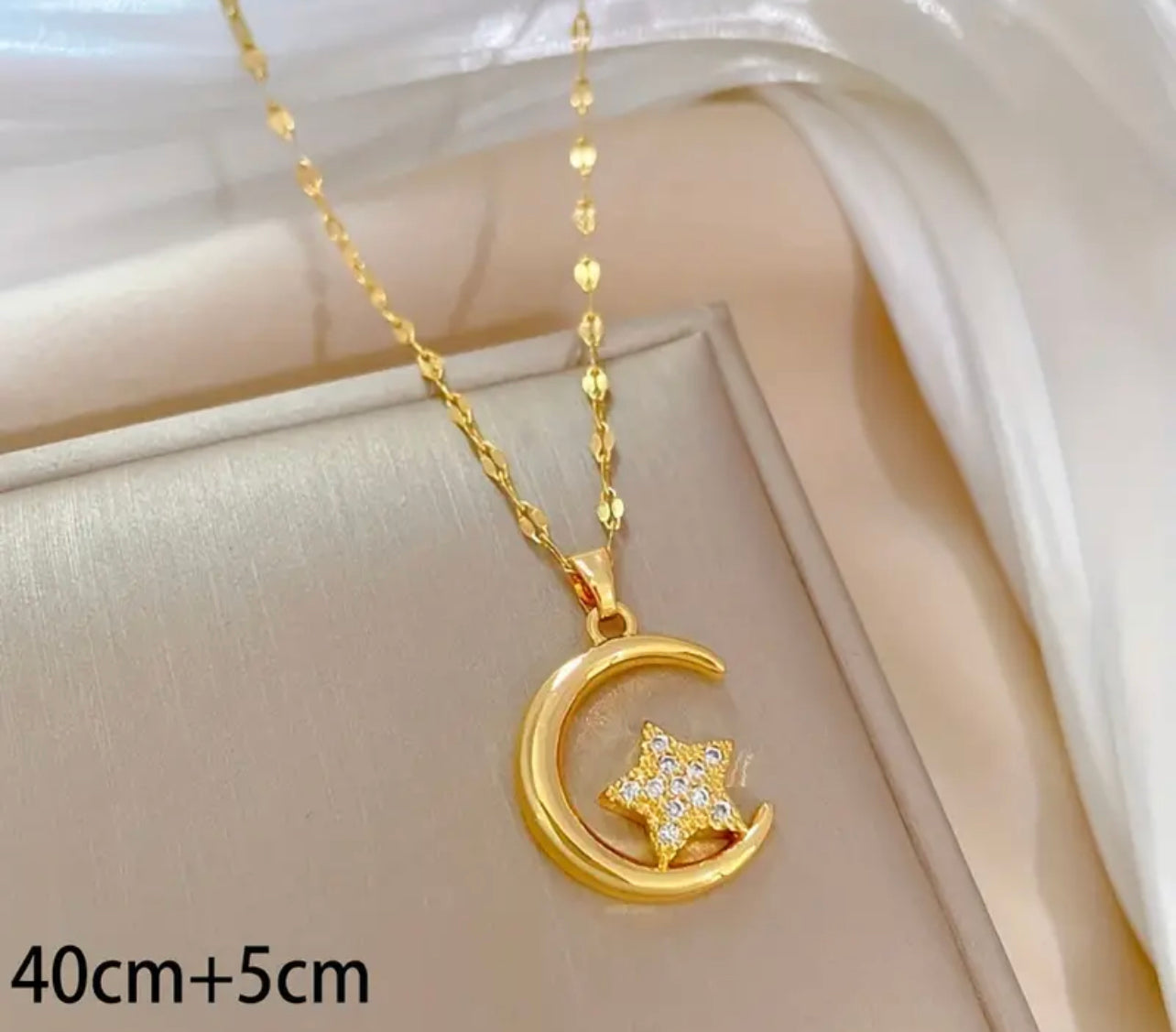 1pc Collier Pendentif Lune Étoile en Acier Inoxydable pour Femme Fille, Nouveau Collier Ras du Cou Tendance, Bijoux Inoxydables Cadeau Noël, Cadeau saint Valentin