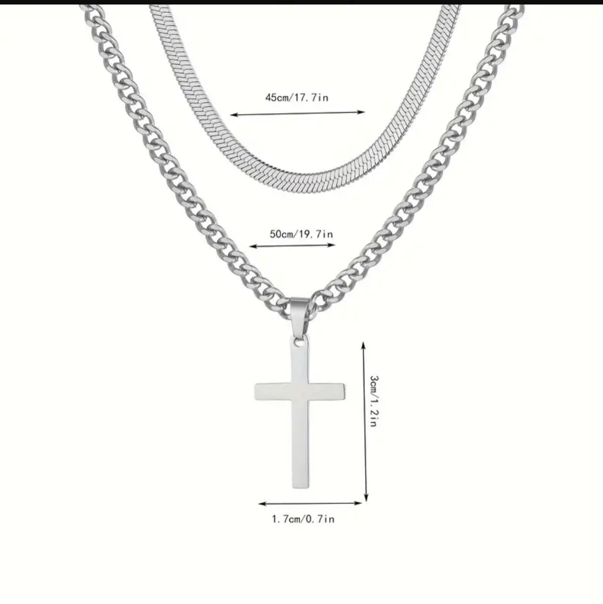 Collier croisé à double rangée en acier inoxydable, accessoires en acier titane pour hommes
