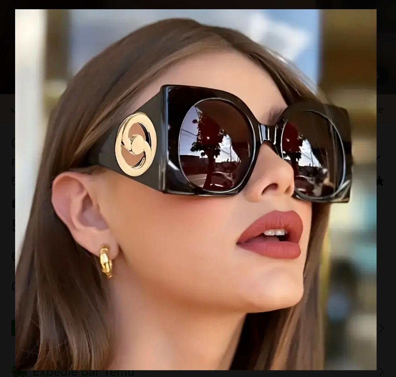 Grandes Lunettes de mode carrées à la mode pour femmes, marque vintage, design tendance, anti-reflets, pour les vacances, la plage et les fêtes.