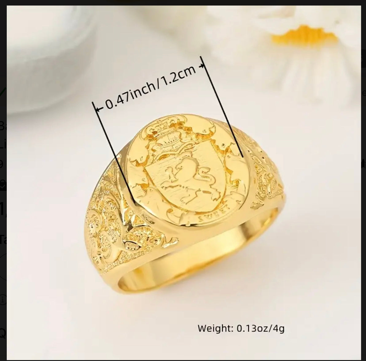 Bague Élégante pour Homme avec Couronne & Bouclier de Lion - Cuivre, Pièce Unique à la Mode