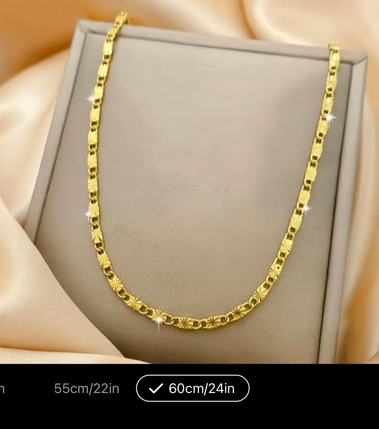 Collier Chaîne Fleur Gravée Élégant de 5mm pour Femmes - Luxueux en Doré, Cadeau Parfait pour Elle pour les Anniversaires & la Saint-Valentin