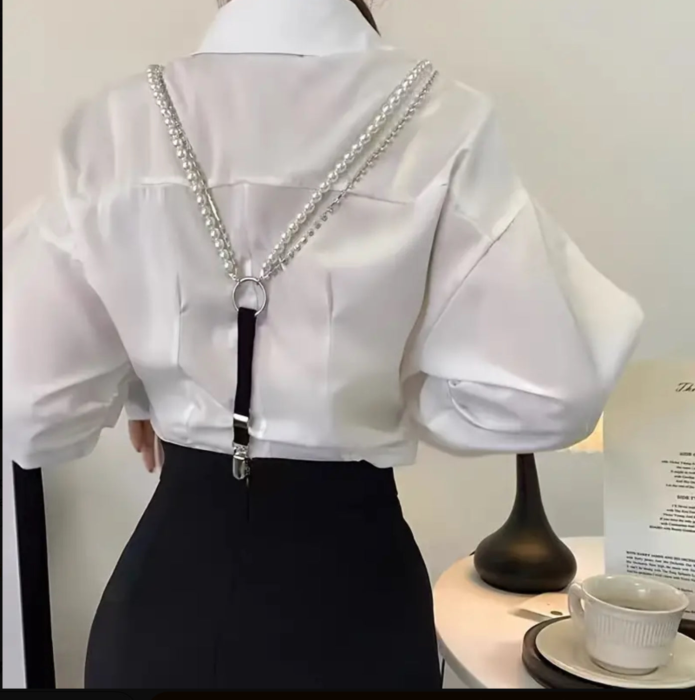 Élégants porte-jarretelles en élasthanne pour femmes avec détails en strass, design en tissu micro-élastique en forme de Y avec attaches métalliques ajustables, chaîne décorative en perle, polyvalent pour sorties décontractées, mariages, festivals, soirée