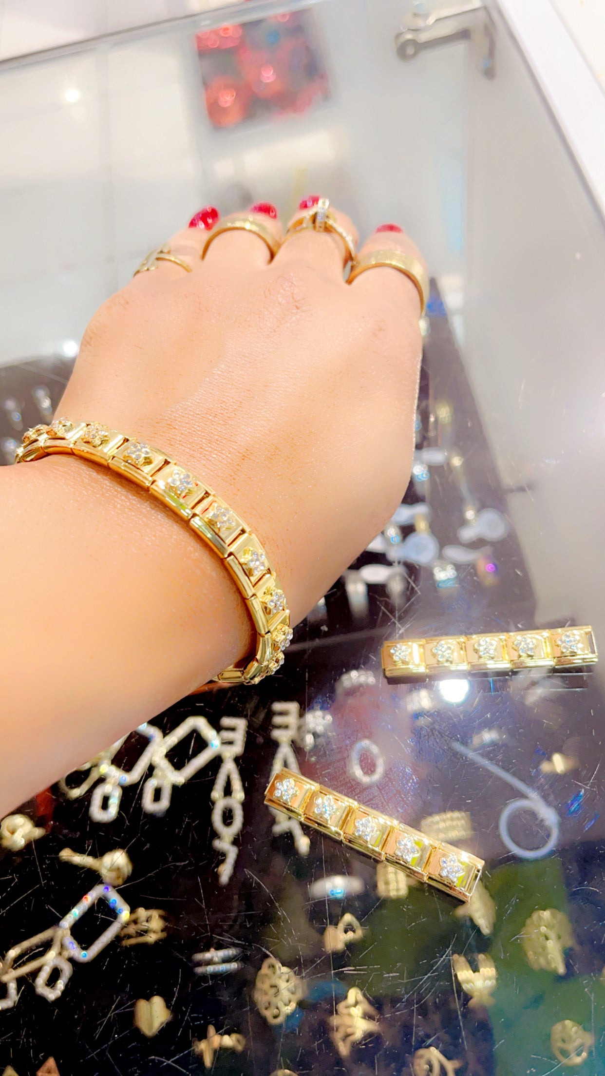 Bracelet acier inoxydable avec strass