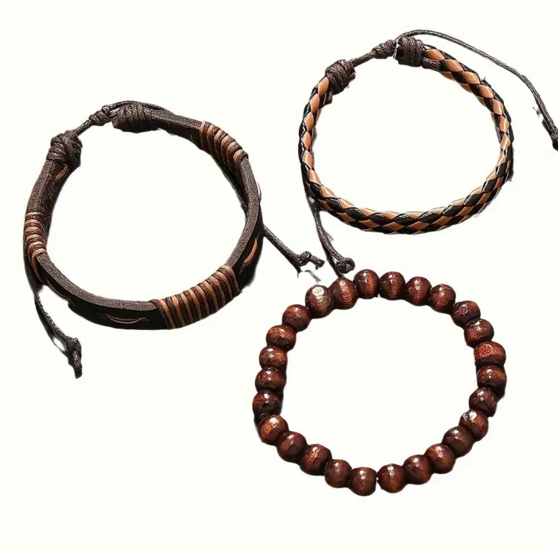 Ensemble de bracelets en cuir multicouches - Bracelets en cuir PU décontractés pour hommes