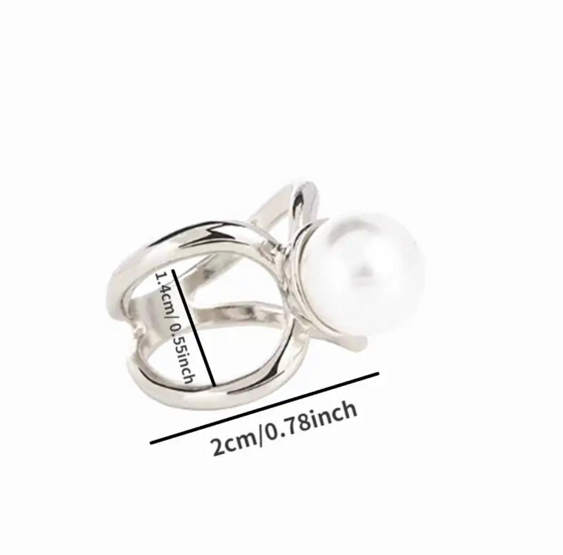 Ensemble D'anneaux À Boucle Et Écharpe Croisée Incurvée Incrustés De Perles Blanches, Attache D'écharpe, Bijoux Cadeaux