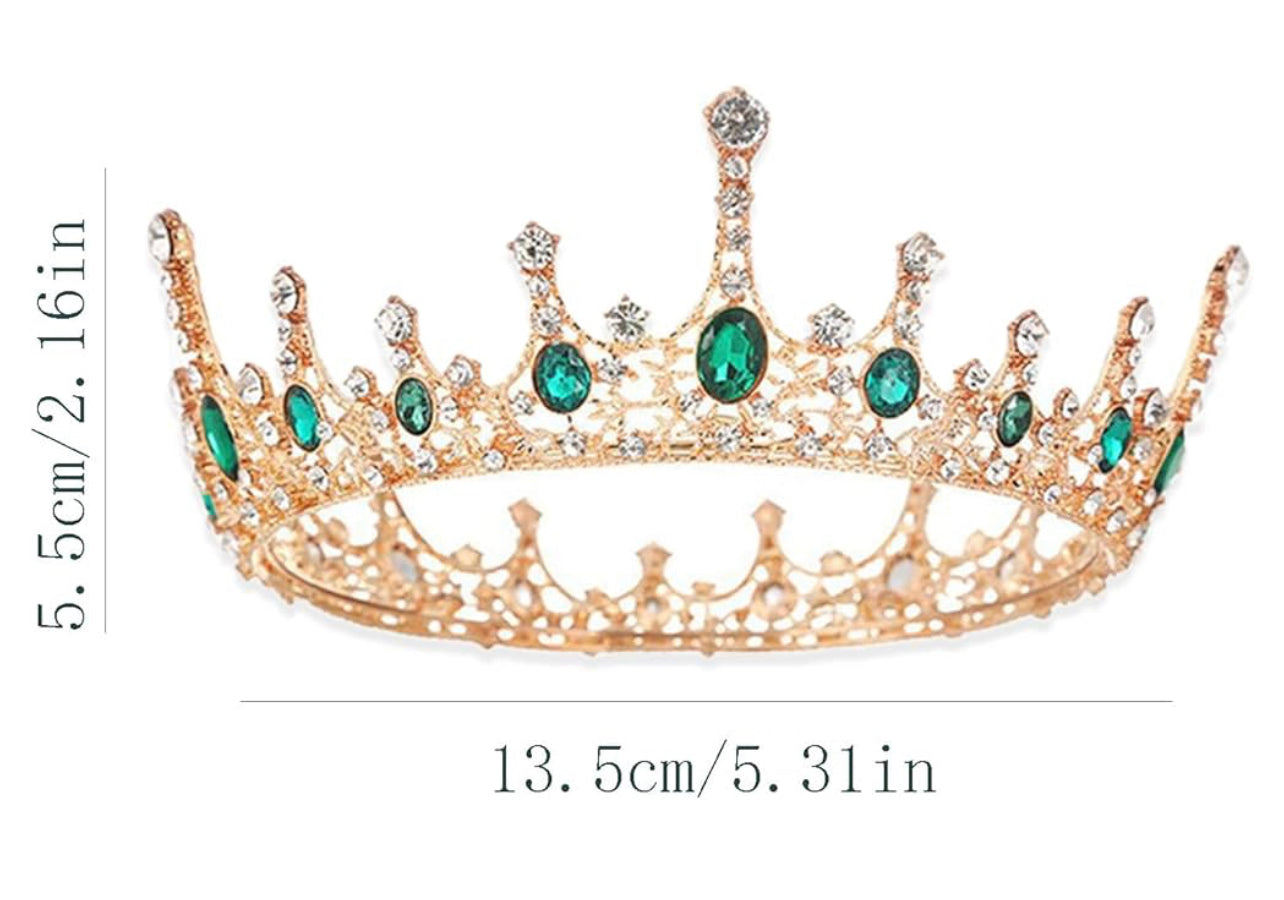 Bandeau design : La couronne de mariée est élégante et noble avec un design de couronne ronde dorée, sous la décoration de cristaux blancs les strass Vert deviennent encore plus étincelants et particulièrement chatoyants.
FACILE À UTILISER :cette œuvre