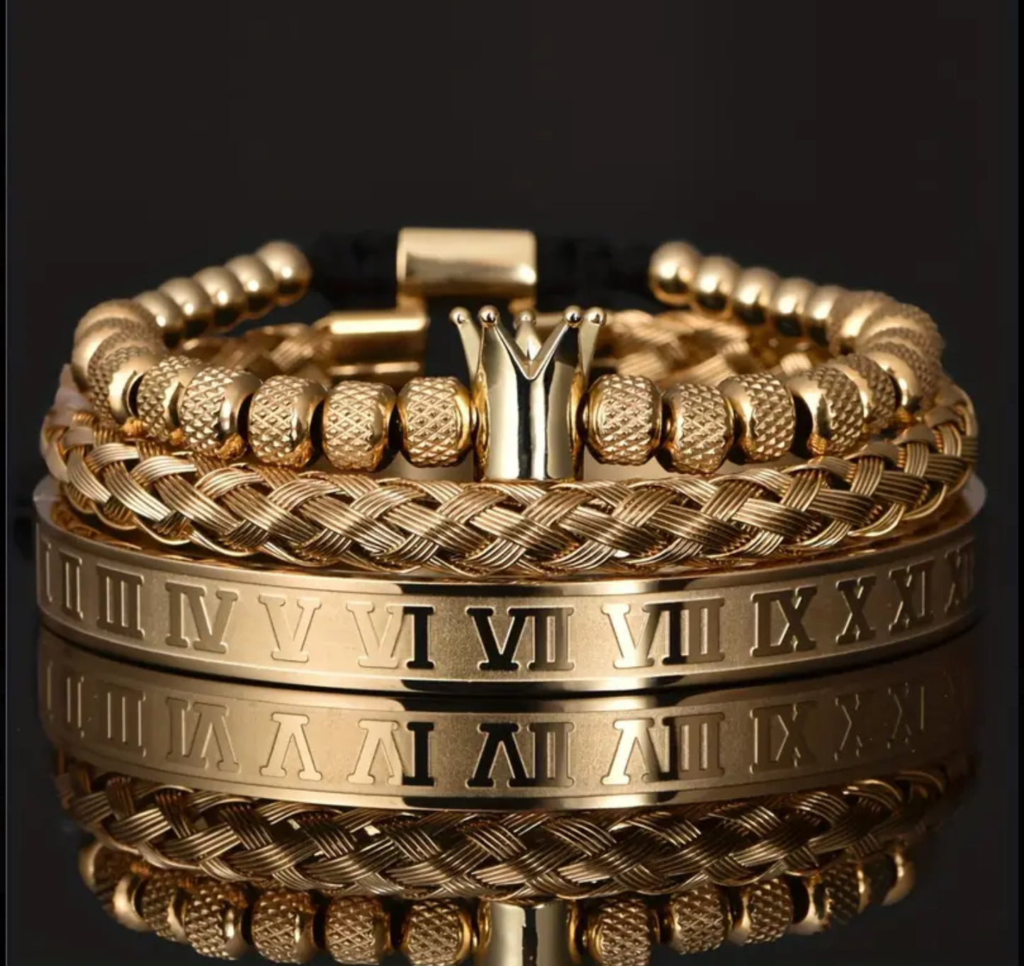 Bracelet de luxe en acier inoxydable 316L pour hommes, avec des chiffres romains et une charmante couronne royale, un bracelet ouvert et ajustable cool et élégant, un cadeau de bijoux pour couple
