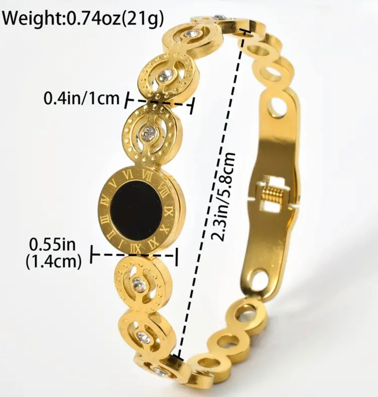 Simple bracelet en acier inoxydable de style coréen avec incrustation de zircone, design creux pour femmes - Placage durable, idéal pour un usage quotidien et les fêtes, pour offrir