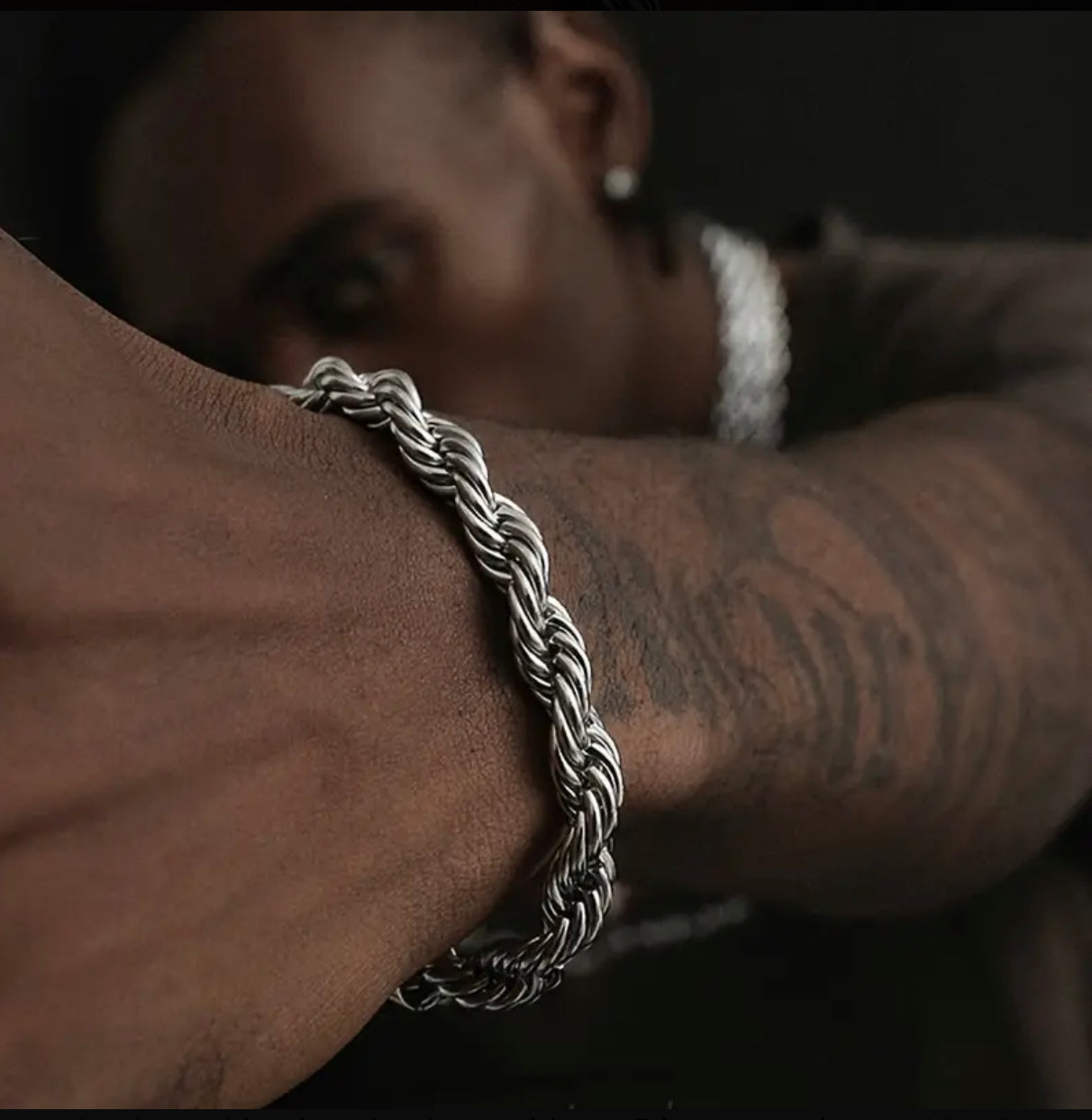 Bracelet torsadé en acier inoxydable, pour hommes et femmes