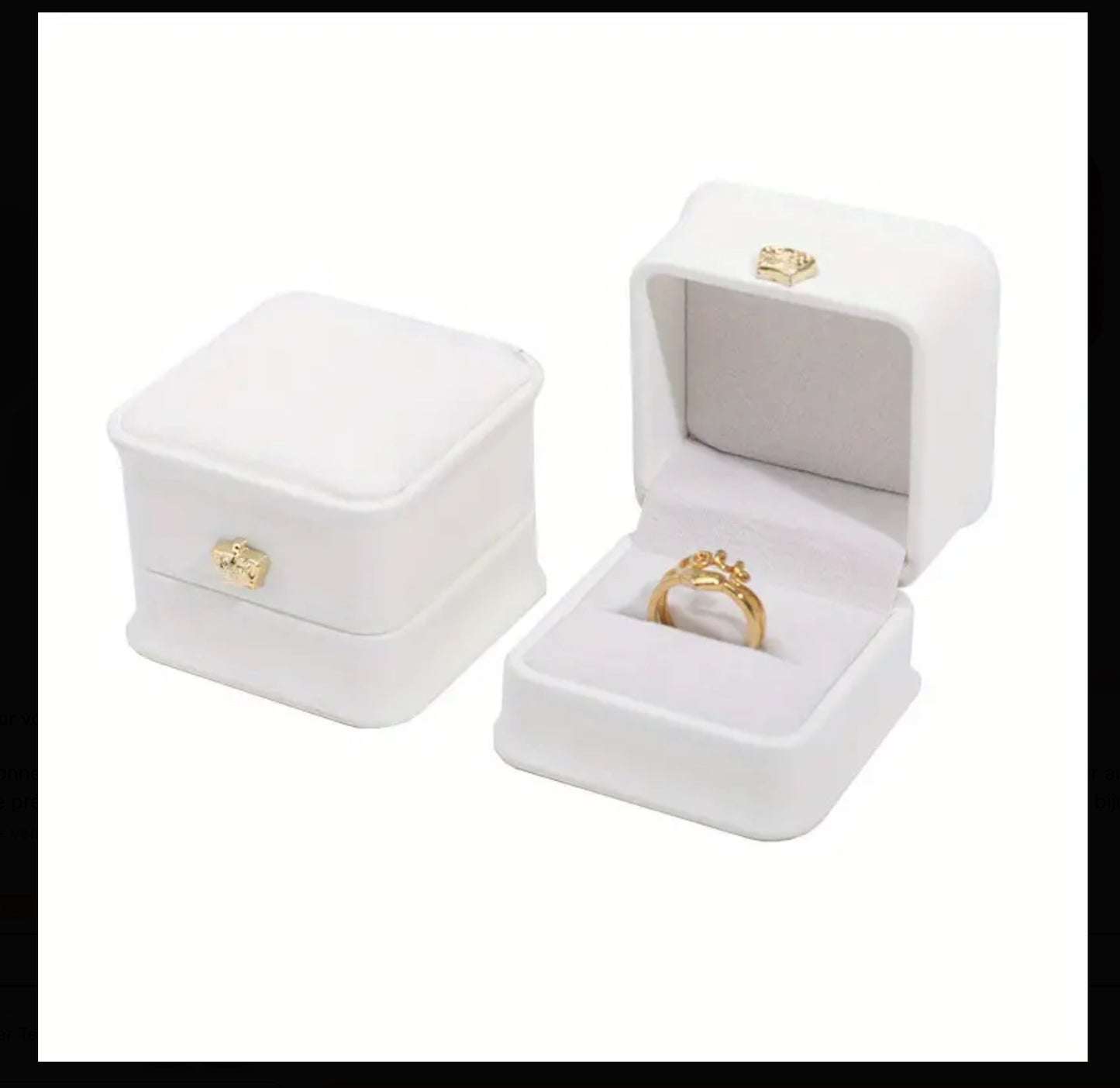 Bague avec Boîte à bijoux rustique en couronne, coffret cadeau en cuir PU avec coins arrondis, rangement élégant pour bagues et boucles d'oreilles, présentoir artistique pour perles et bijoux à faire soi-même