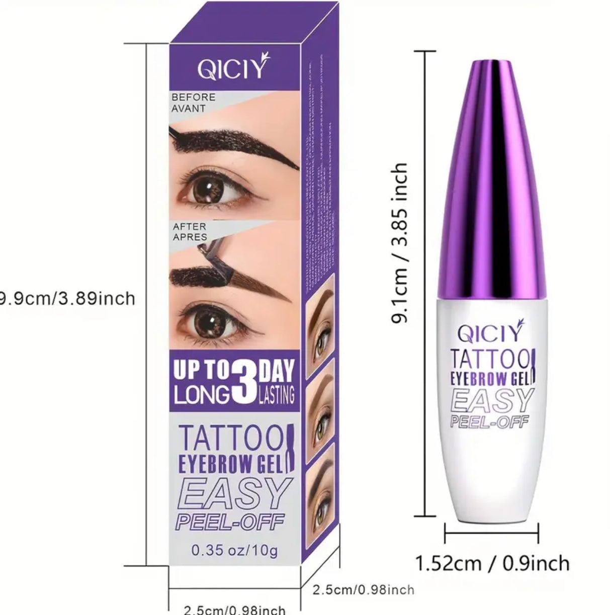 Gel Teinture à Sourcils Imperméable Longue Durée - Semi-Permanent, Résistant à la Transpiration en Noir & Marron pour Tous Types de Peau