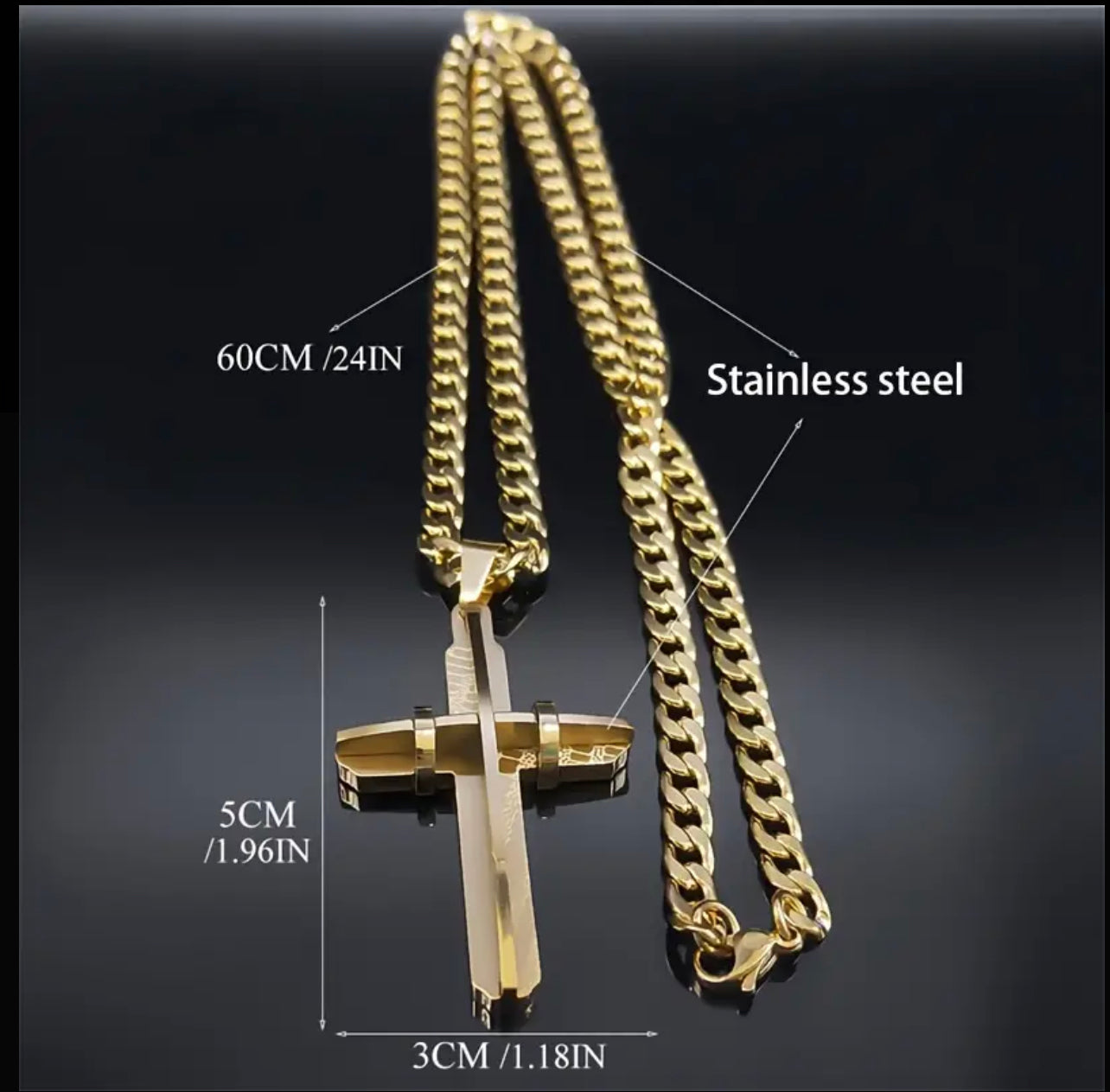 Collier Pendentif Croix en Acier Inoxydable pour Hommes - Élégant & Durable