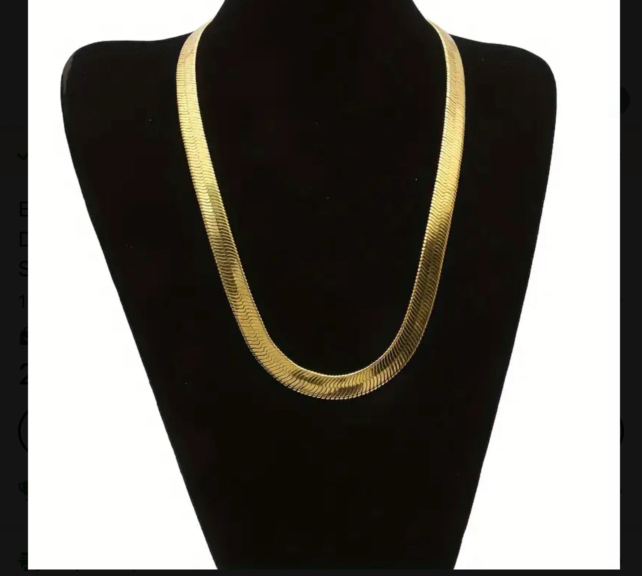 Ensemble de 2 pièces de Collier et Bracelet à Chaîne Plate Dorée Luxueuse - Parfait pour les Fêtes, les Cadeaux & la Saint-Valentin