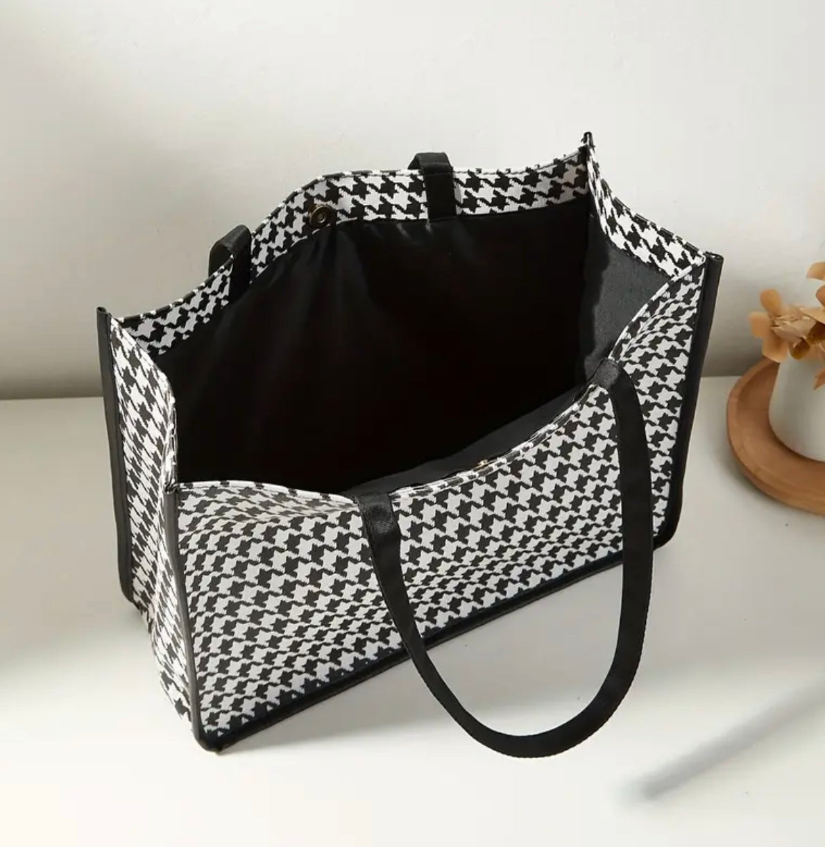 Ensemble De Sacs À Main À Motif Pied-de-poule Pour Femmes, Ensemble De 3 Sacs En Similicuir Avec Sac Fourre-tout À Chaîne, Sac Bandoulière Et Pochette