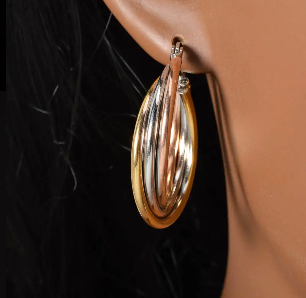 Boucles d'oreilles créoles classiques en acier inoxydable pour femmes, polyvalentes pour toutes les saisons, port quotidien et de fête, aiguille d'oreille hypoallergénique, lot de deux