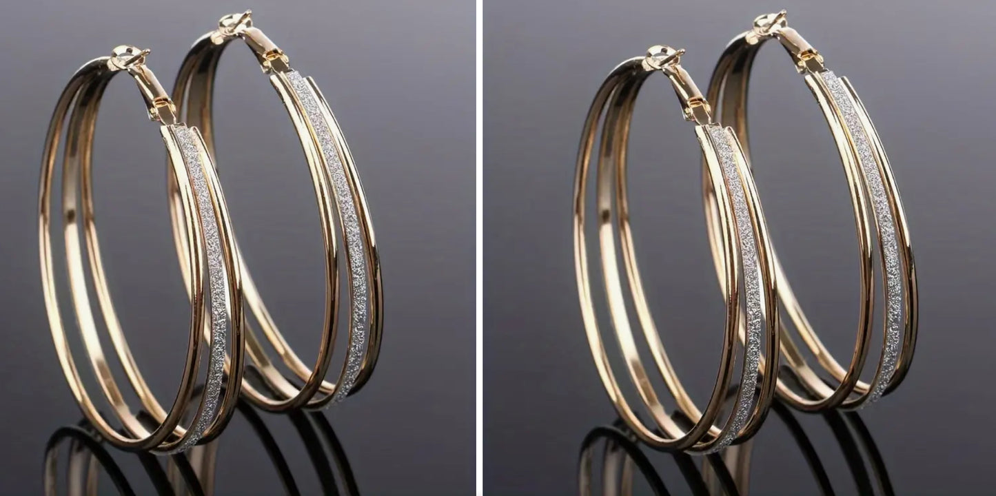 Boucles d'oreilles en titane à design de cercle multicouche unique, bijoux élégants de style punk, personnalité féminine pour les rendez-vous