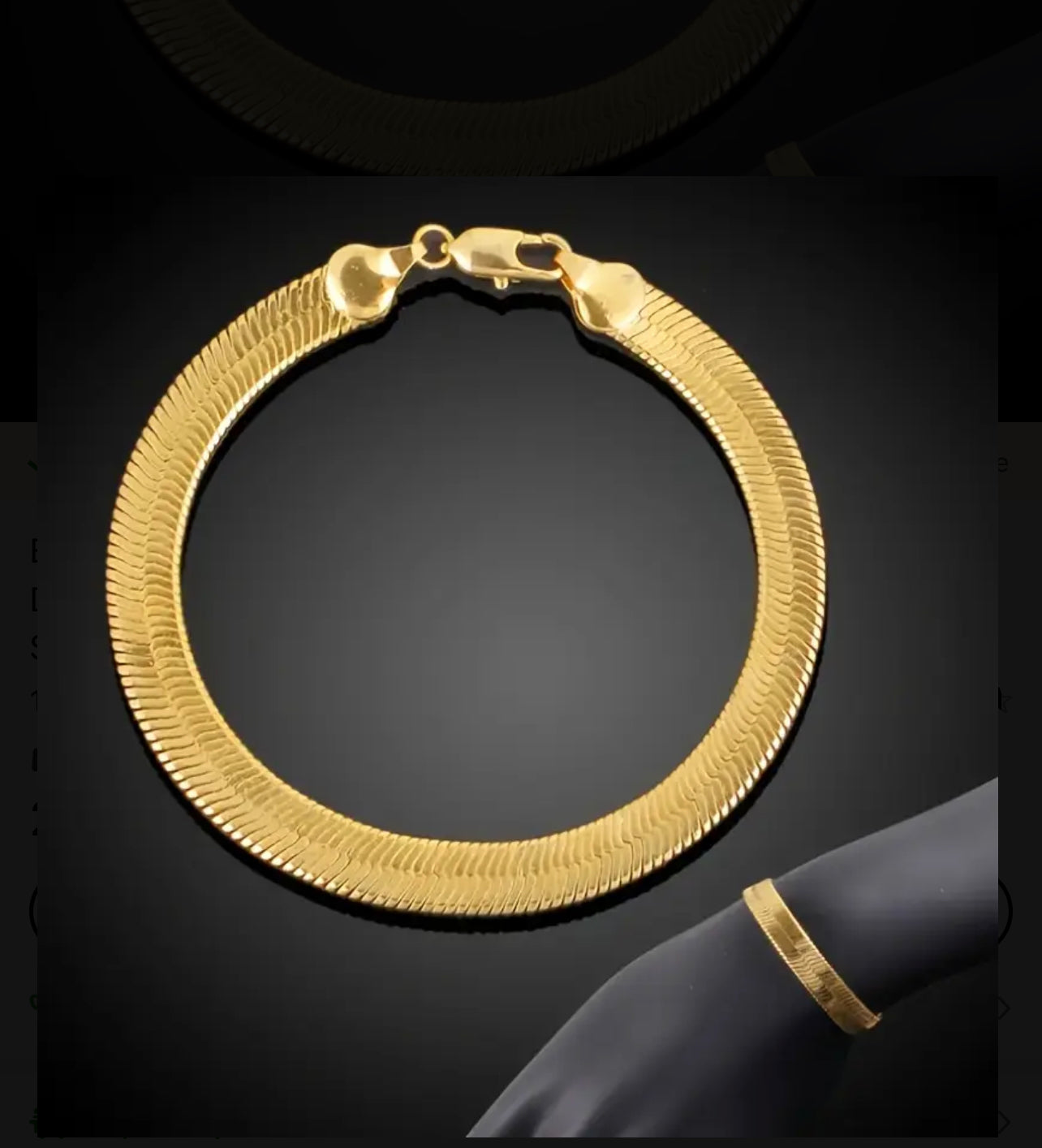 Ensemble de 2 pièces de Collier et Bracelet à Chaîne Plate Dorée Luxueuse - Parfait pour les Fêtes, les Cadeaux & la Saint-Valentin