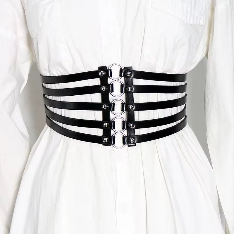Punk élastique large taille joint femme grande taille
Extra longue Sexy ceinture décorative