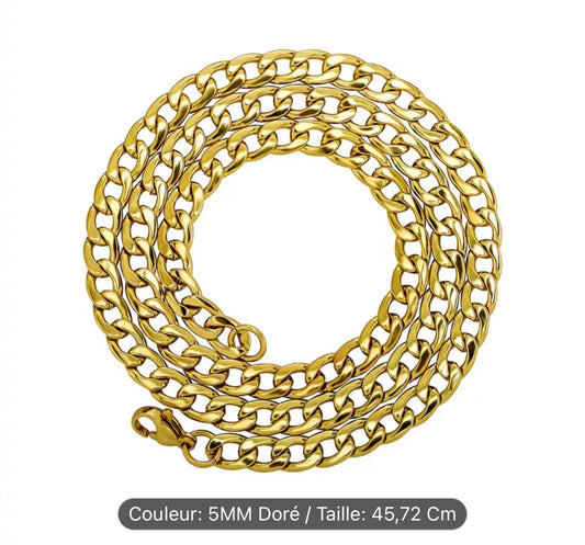 Collier NK En Acier Inoxydable De 5MM, Accessoire De Rue À La Mode Pour Hommes, pour femmes, Assorti Au Quotidien, Cadeau De Noël, 1 Pièce