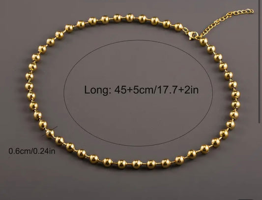 Collier en acier inoxydable doré de 6 mm, simple et élégant, adapté à un usage quotidien pour hommes et femmes.