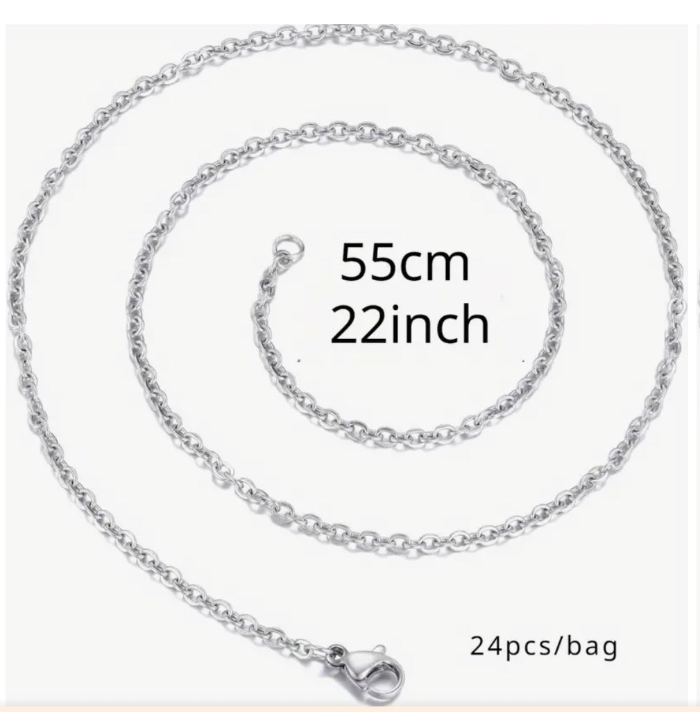 chaîne en acier inoxydable avec fermoirs mousqueton - Robustes, à la mode et légères colliers de 45,72 cm pour la fabrication de bijoux DIY