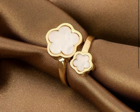 Bague trèfle élégante de style bohème rétro, design simple et polyvalent, accessoires délicats de mode vintage pour femmes.