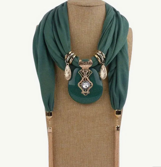 Écharpe à pendentif à franges en chaîne vintage, écharpe fine unie, écharpe à bijoux décoratifs en cristal pour femmes