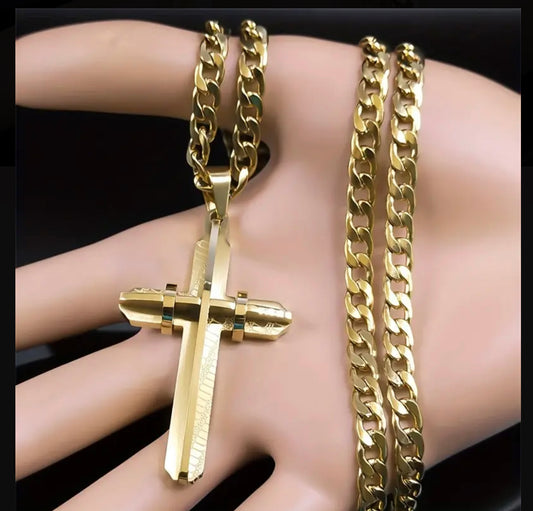 Collier Pendentif Croix en Acier Inoxydable pour Hommes - Élégant & Durable