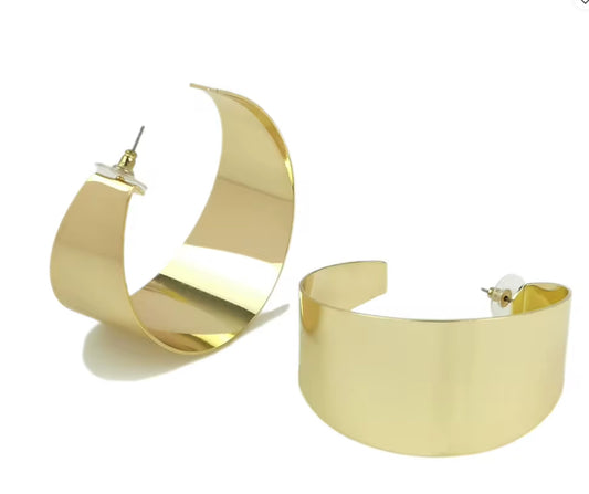 Boucle d’oreille en C luxe acier